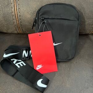 Nike Black Small Crossbody Belt Bag with White Swoosh